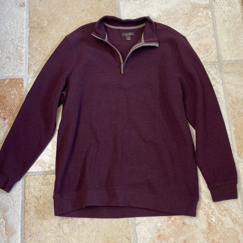 Tasso Elba Men’s XL 1/4 Zip Pullover Italian Cotton Preppy Casual Rugby quality